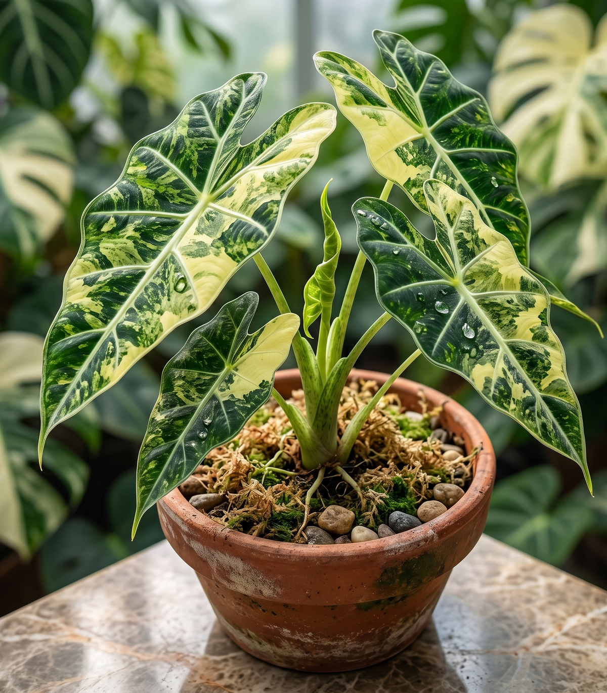 Alocasia Polly Aurea Variegated TC | Grower's Choice, Foshan Collection